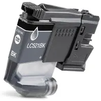 PrintAbout Cartouche compatible pour Brother LC-521BK - Noir