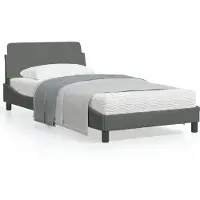 vidaXL Cadre de lit "Dover" gris foncé 100x200 cm Tissu