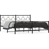 DKD Home Decor Cadre de lit avec tête et pied de lit en métal noir 183x213 cm
