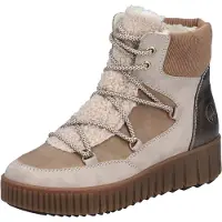 Rieker Damen Schnürstiefel Stiefelette doublé beige marron 40
