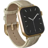 Burga Bracelet en cuir véritable Apple Watch | 38/40/41/42 mm - Buttermelt / Gold