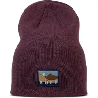 Buff Knitted Beanie Violet