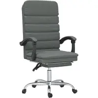 vidaXL Chaise de bureau avec fonction massage Gris foncé Tissu