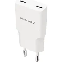 Nanocable 10.10.2029 (30 W, 2 ports), Chargeur USB, Blanc