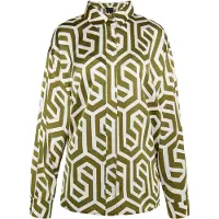 Dreimaster Klassik Chemisier olive / blanc