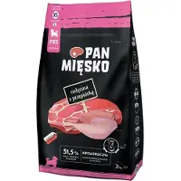PAN MIĘSKO Cielęcina z przepiórką dla szczeniąt chrupki XS 2x3 kg