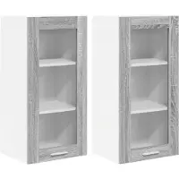 vidaXL Armoire suspendue Riga 2 pcs Gris Sonoma 40 x 31 x 80 cm