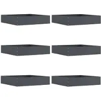 vidaXL Bordure de jardin, 6 pièces, 60 x 60 x 13 cm, acier, anthracite