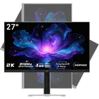 KTC Moniteur de jeu H27T6, 27 pouces, résolution QHD, taux de rafraîchissement de 210 Hz, technologie IPS rapide, temps de réponse de 1 ms (GTG), HDR400, compatible FreeSync/G-Sync, réglage en hauteur