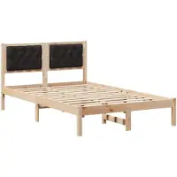 vidaXL Cadre de lit noir 120 x 190 cm Pin massif