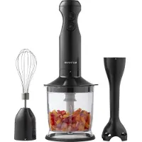 Inventum MX350B - Set mixeur plongeant - Hachoir - Fouet - 350W - 2 vitesses - Noir