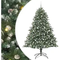 vidaXL Sapin de Noël artificiel Vert 210 cm PVC, plastique et acier