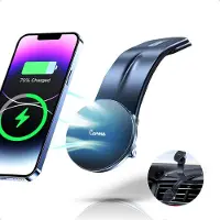 Carme Phone Holders Car - Convient pour MagSafe - Avec chargeur sans fil - Pliable - Magnétique - MagSafe Car Holder - GSM Holder Car - Noir