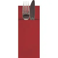 Papstar Pochettes à couverts "Airlaid", 5 x 100 pcs., L 85 x H 200 mm, 1/8 de pli, Airlaid, bordeaux