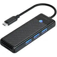 ORICO Adaptateur 4 en 1 : 3 ports USB A 3.0 + 1 port TF/SD 3.0
