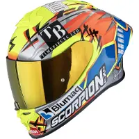 Scorpion EXO-R1 Evo II Air Aron Misano Casque Intégral Argenté/Bleu/Jaune XL unisex