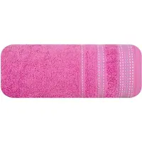 Eurofirany Handtuch 30x50 cm Baumwolle rosa Farbe mit dekorativen 500 g/m2 Feld