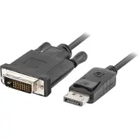 Lanberg Câble DisplayPort - - CA-DPDV-10CU-0018-BK - Noir - 1,8 m - Connecteur DisplayPort
