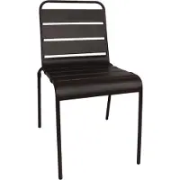 Bolero Chaise à lattes | acier noire | lot de 4 |