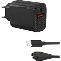 Phonillico Chargeur Secteur 12W + Cable USB-C Compatible avec Garmin Fenix 8 E 7 7S 7X 6 6S 6X 5 Forerunner 965 955 265 255 55 Vivoactive 5 Approach S60 Quatix 7 - Charge Montre