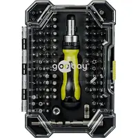 Goobay 77844 Jeu de tournevis avec jeu de 100 embouts - Jeu d'outils en acier S2 pour les travaux de vissage, de montage et de bricolage