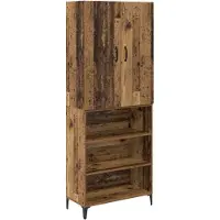 vidaXL Highboard vieux bois 69,5 x 34 x 180 cm Bois composite
