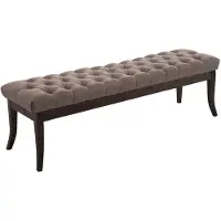 CLP Banquette avec pieds en bois assise en tissu Taupe