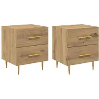 vidaXL Cabinet de chevet 2 pcs Chêne artisanal 40 x 35 x 47,5 cm