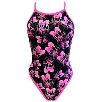 Turbo Double Heart Revolution Swimsuit Noir,Rose 5XL Femme