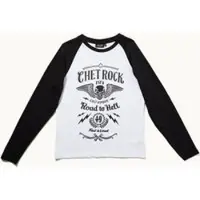 Chet Rock T-shirt manches longues de - Road to Hell Raglan - M - XXL - pour Homme - noir/blanc - Taille XXL