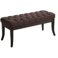 CLP Banquette avec pieds en bois assise en tissu Marron