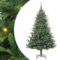 vidaXL Sapin de Noël artificiel pré-éclairé avec set de boules Vert