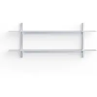 Util Plié Étagères Murales 2 Brushed Aluminium | 120 cm