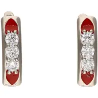 Gaya Boucles d'oreilles rouge / argent