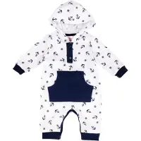 Makoma Barboteuse / body bleu foncé / blanc