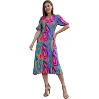 WOMAN VISION Robe bleu / vert / orange / rose