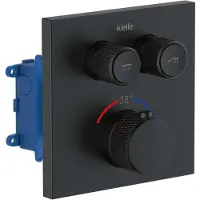 Kielle arkas i - thermostatische inbouwkraan, met inbouwdeel, voor 2 functies, mat zwart
