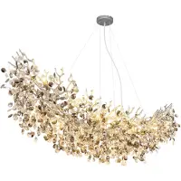 Globo Lampe suspendue Queena Gris argenté 150 cm