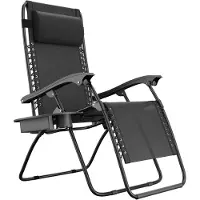 LifeGoods Chaises de jardin pliables - 30°-90° réglables - Métal - Noir