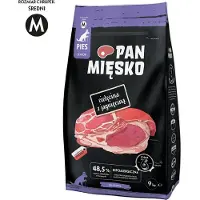 PAN MIĘSKO Viande Bœuf et Agneau Senior Crunchy M - Nourriture sèche pour chiens - 9 kg