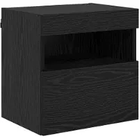 vidaXL Meuble TV avec éclairage LED, aspect chêne noir, 40 x 30 x 40 cm