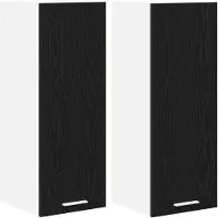 vidaXL Armoire suspendue avec stockage Riga 2 pcs Chêne noir et Blanc