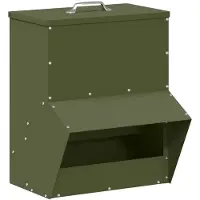 vidaXL Nourrisseur pour poules Olive vert 35 x 30,5 x 43,5 cm