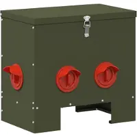 vidaXL Nourrisseur pour poules Olive Vert 40,5 x 25 x 38 cm Acier laminé à froid