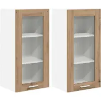 vidaXL Armoire suspendue Riga 2 pcs Chêne artisanal 40 x 31 x 80 cm