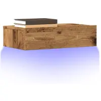 vidaXL Armoire TV avec lampes LED imitation vieux bois 60x35x15,5 cm