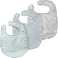 Roba Set De 3 Bavoirs En Coton Bio "Lil Planet" - 23x30 Cm - Certifié Gots - Bleu Ciel