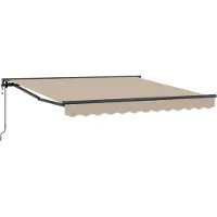 vidaXL Cadre d'auvent beige 350 x 250 cm en polyester avec revêtement PU