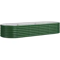 vidaXL Lit surélevé de jardin Acier galvanisé 224x80x36 cm Vert