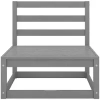 vidaXL Ensemble salon de jardin 2 pièces avec coussins Gris Pin massif
